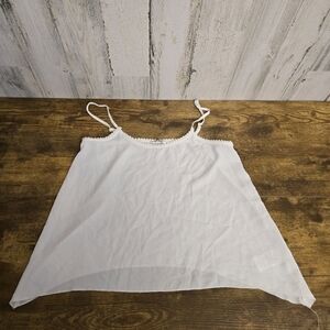 3/$15 cubus girls White sheer Spaghetti Strap Top girls size 14 years